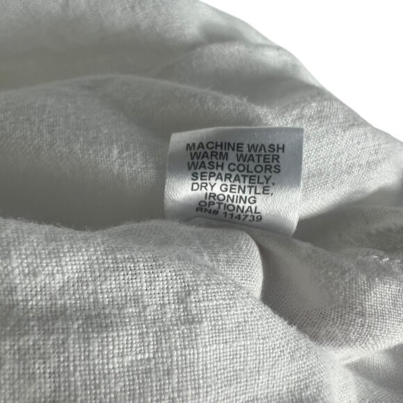 FLAX 100% Linen Wide Leg Elastic Waist Pants in White Size 2G (22-24) - Picture 7 of 11